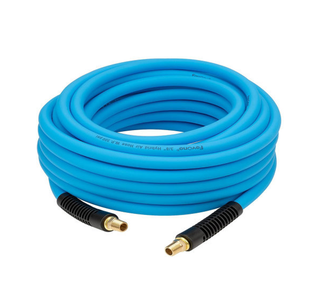 Fevone Air Hose, 3/8 in. × 50 FT, Hybrid Polymer Air Compressor Hose with 1/4' MNPT Brass Fittings, 300 PSI, Flexible Lightweight, Durable
